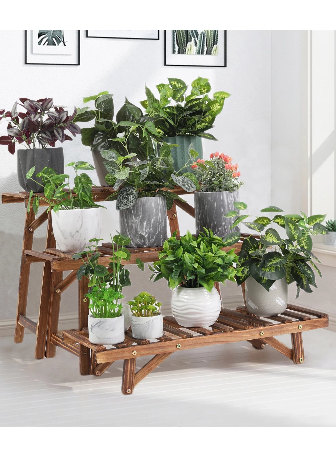 Freestanding 3 Tier Plant Display Shelves