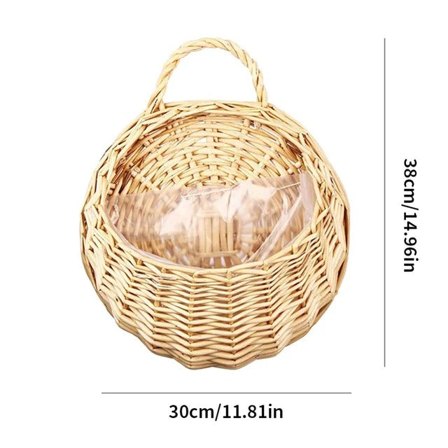 Handmade Rattan Hanging Wall Planter