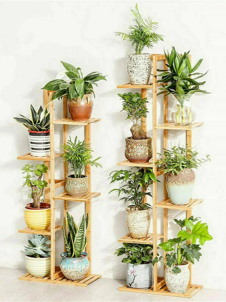 Bamboo Tiered Plant Display Stand