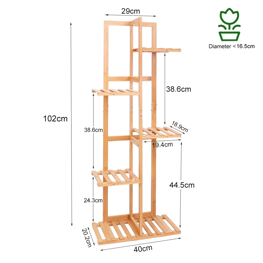 Bamboo Tiered Plant Display Stand