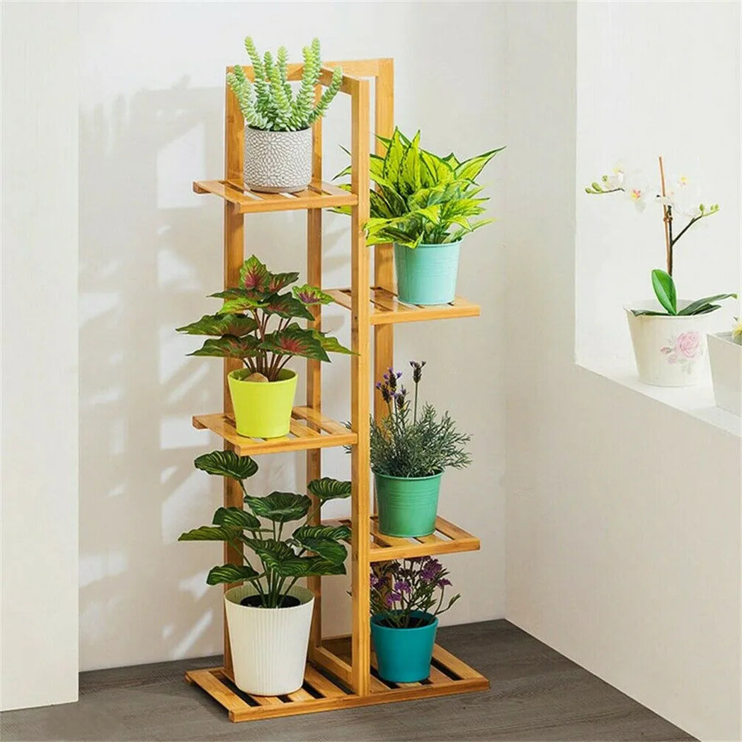 Bamboo Tiered Plant Display Stand