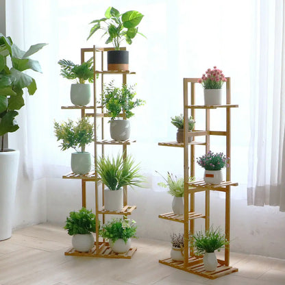 Bamboo Tiered Plant Display Stand
