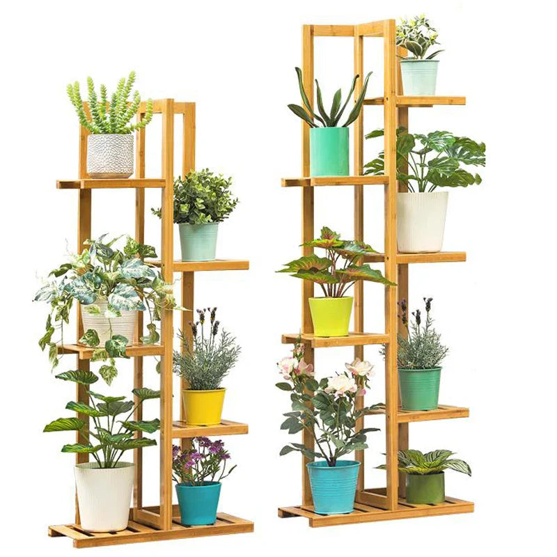 Bamboo Tiered Plant Display Stand