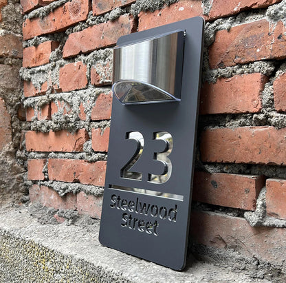 Personalized Solar Modern Door Plaque